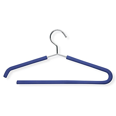 Honey-Can-Do Foam-Coated Suit Hangers, Blue/Chrome, Pack Of 4
