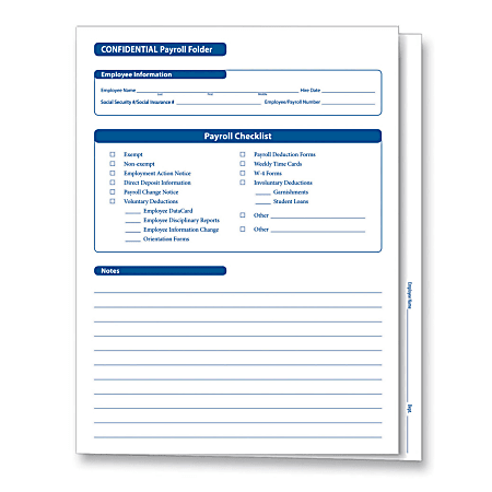 ComplyRight Confidential Payroll Folders, 9 1/2" x 12", White, Pack Of 25