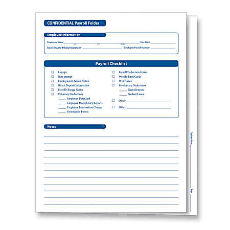 ComplyRight Confidential Payroll Folders, 9 1/2" x 12",