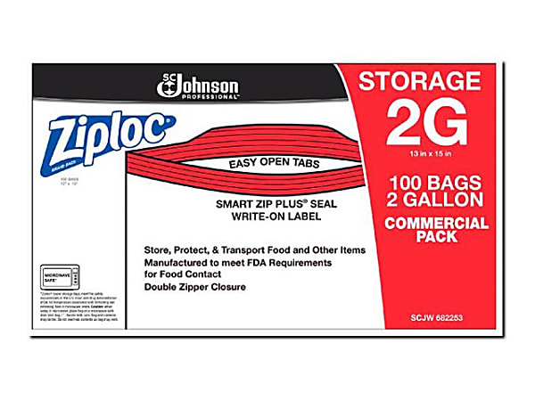 Ziploc Freezer bag 2 gal pack of 100 - Office Depot