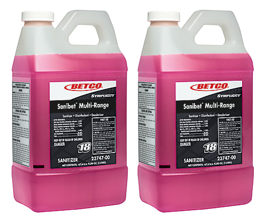 Betco® Sanibet™ Multi-Range Sanitizer, 67.6 Oz Bottle, Case Of 2