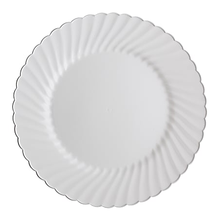 Classicware 10-1/4" Heavyweight Plates - 12 / Pack - Picnic, Party - Disposable - White - Plastic Body - 12 / Carton
