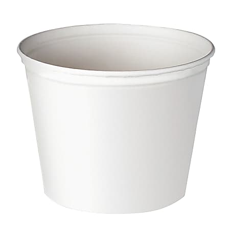 Dart Double-Wrapped Paper Buckets, 165 Oz, White, Pack Of 100 Buckets