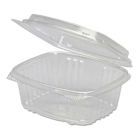 Genpak® Plastic Hinged-Lid Deli Containers, 12 Oz, Clear, Pack Of 200