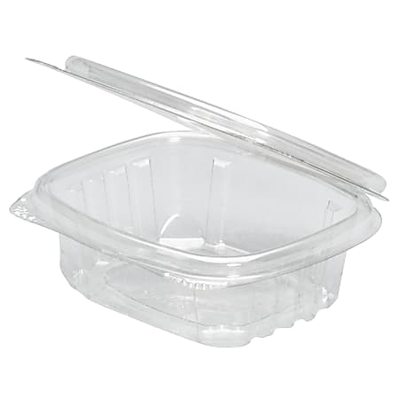Genpak® Plastic Hinged-Lid Deli Containers, 16 Oz, Clear, 100 Containers Per Bag, Pack Of 2 Bags