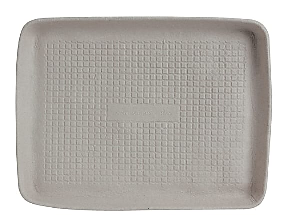 Chinet® StrongHolder Rectangular Molded Fiber Food Trays, 9" x 12", Beige, Pack Of 250 Trays