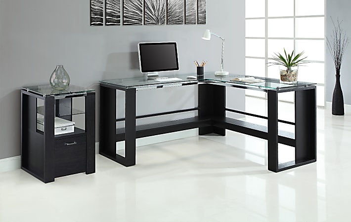 Whalen Jasper 60 W L Shape Corner Desk Espresso - Office Depot