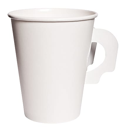 Solo Polycoated Hot Paper Cups with Handles 8 oz. White 20 sleeves of 50  cups. 1000 per Case Sold by the Case - Office Depot
