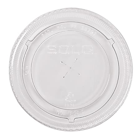 Solo Straw-Slot Cold Cup Lids, Fits 9, 12 - 14 oz Cups, Clear, 10 sleeves of 100 lids each per Case, Sold by the Case