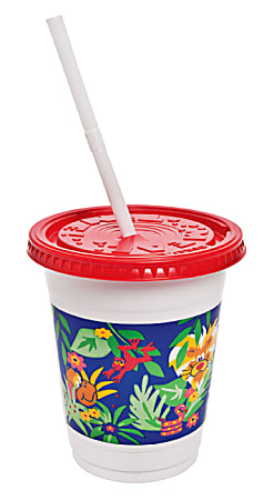 Kids Cups with Lids & Straws