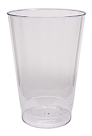Classic Crystal Plastic Tumblers, 12-oz., Clear, Fluted, Tall, 20 packs of 12 tumblers, 240 per case, Sold as a Case