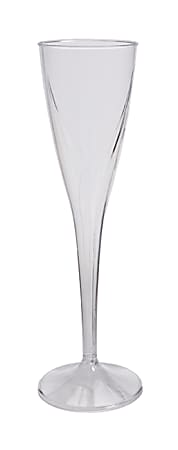 Classicware One-Piece Champagne Flutes, 5-oz., Clear, Plastic, 10 packs of 10 glasses, 100 per Case, Sold by the Case