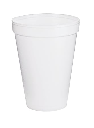 Dart® Insulated Foam Drinking Cups, White, 12 Oz, Box Of 1,000, DCC12J16