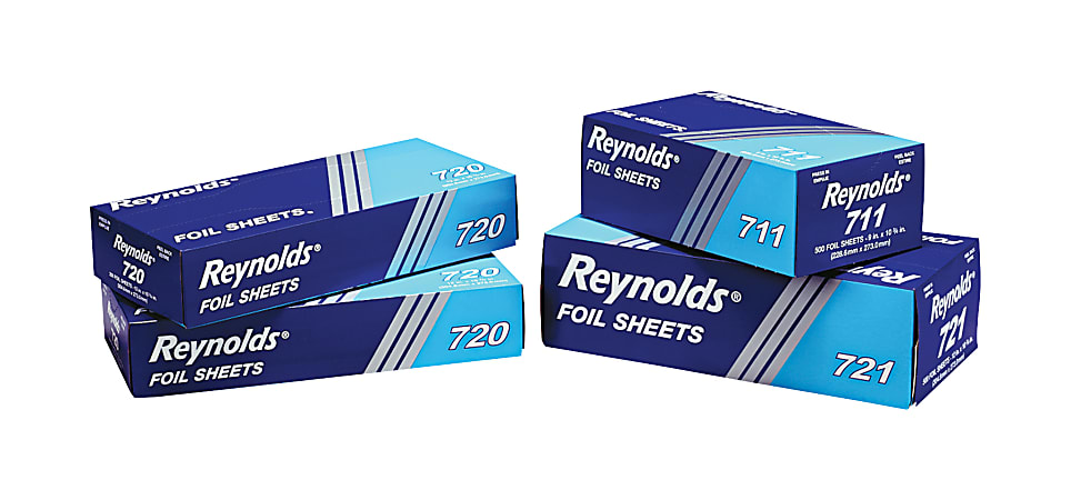 Reynolds Pop Up Interfolded Aluminum Foil Sheets 12 inches x 10 34 inches  Silver 200Box Sold as 12 boxes of 200 sheets 2400 sheets per case - Office  Depot