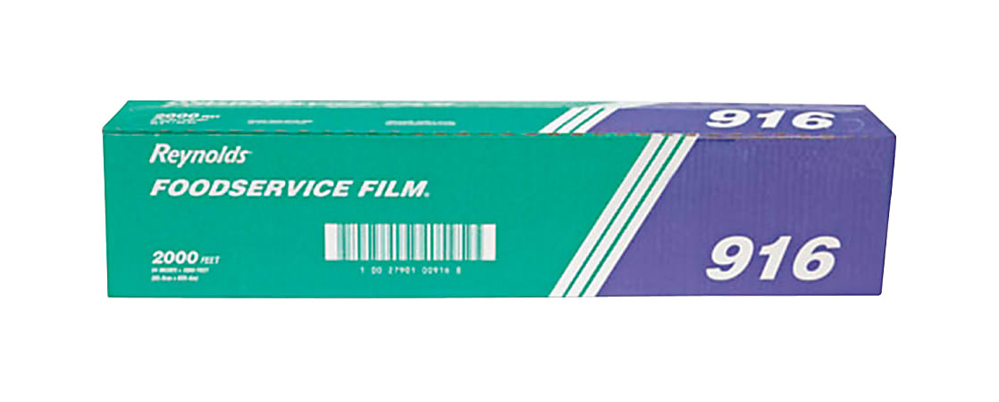 Reynolds PVC Film Roll w/Cutter Box, 12 inches x 2000 feet, Clear, Sold as One roll of PVC food wrap film in a cutter box