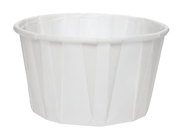 Solo® Treated Paper Souffle Portion Cups, 3.25 Oz, White, 20 Bags of 250 Cups, Case Of 5,000 Cups