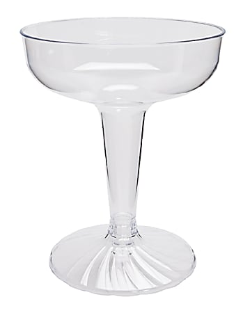 Comet Plastic Champagne Glasses, 4-oz., Clear, Two-Piece Construction, 20 packs of 25 glasses. 500 per Case, Sold by the Case