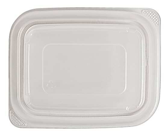 Genpak Microwave Safe Container Lid, Plastic, Fits 24 - 32 oz, Rectangular, Clear, 75 per Bag, 300 lids per Case, Sold by the Case