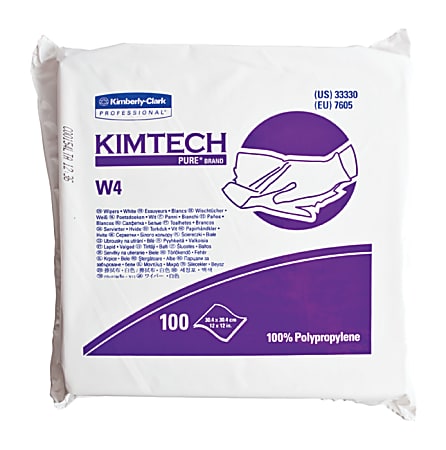 KIMTECH W4 Dry Cleanroom Wipes - For Multipurpose, Industry - Anti-static, Lint-free, Absorbent, Disposable - 33330