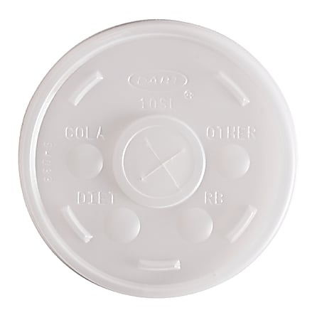 Dart® Plastic Cold Cup Lids, 10 Oz, Pack Of 1,000 Lids