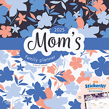 2025 BrownTrout Mom's Family Planner Monthly Matte Square Wall Calendar, 12" x 12", Family and Children, Jan to Dec 2025, 9781975478407