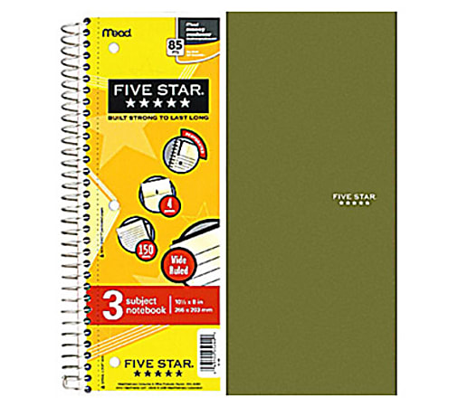 Five Star® Notebook, 8" x 10 1/2", 3