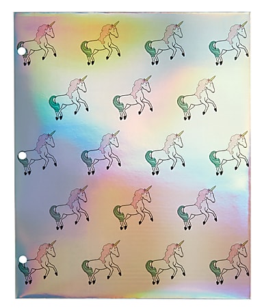 Office Depot® Brand Fashion 2-Pocket Paper Folder, 11 3/4" x 9 5/8", Unicorns