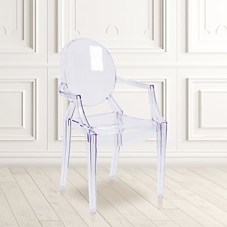 Clear chair with arms hot sale