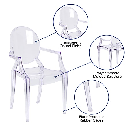 Clear ghost chair with arms 2025