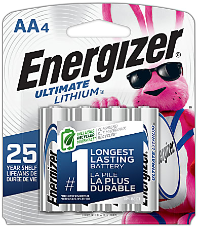 Energizer Ultimate Lithium AA Batteries (4 Pack), 1.5V Lithium Double A Batteries