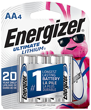 Energizer® Photo Ultimate AA Lithium Batteries, Pack Of 4