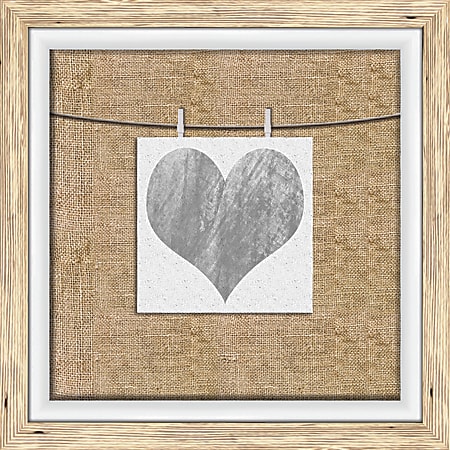 PTM Images Photo Frame, Heart Watercolor, 14 1/4"H x 1 3/8"W x 14 1/4"D, Driftwood
