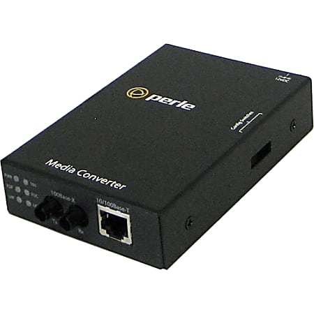Perle S-110-M2ST2-XT Media Converter - 1 x Network (RJ-45) - 1 x ST Ports - Multi-mode - 100Base-FX, 10/100Base-TX - 1.24 Mile - Desktop, Rail-mountable, Rack-mountable, Wall Mountable