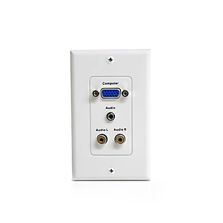 StarTech.com 15-Pin Female VGA Wall Plate with 3.5mm and RCA - White