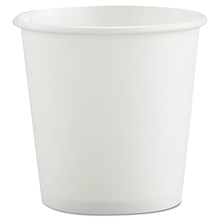 SOLO® Single-Sided Polycoated Paper Hot Cups, 4 oz, White, Case Of 1,000