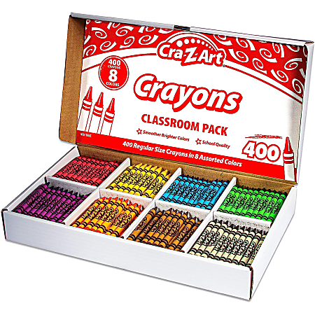 Cra-Z-Art Crayons Class Pack, 3-5/8", Assorted Colors, Pack Of 400 Crayons
