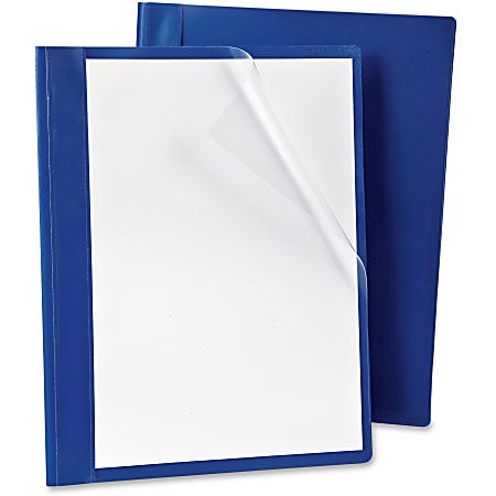 Oxford Poly Presslock Report Covers - 1/2" Folder Capacity - Polypropylene - Blue, Clear - 25 / Box
