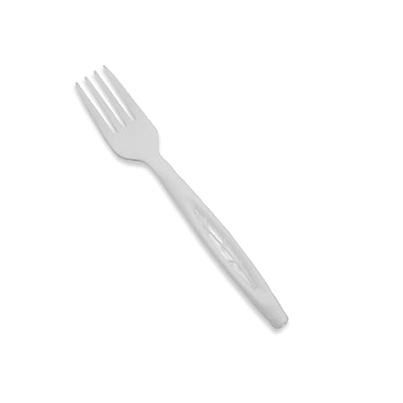 StalkMarket Compostable Heavyweight Forks, 6 1/2", White, 50 Forks Per Box, Case Of 20 Boxes