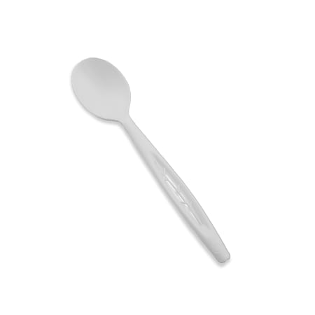 StalkMarket Compostable Heavyweight Spoons, 6 1/2", White, 50 Spoons Per Box, Case Of 20 Boxes