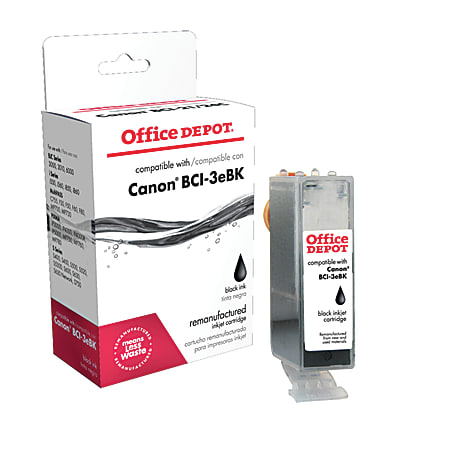 Office Depot® Brand Remanufactured Black Ink Cartridge Replacement For Canon® BCI-3eBK, 187