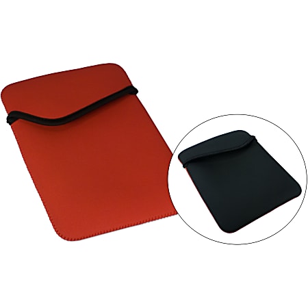 QVS - Protective sleeve for tablet - nylon - black, red - for Apple iPad 1; 2