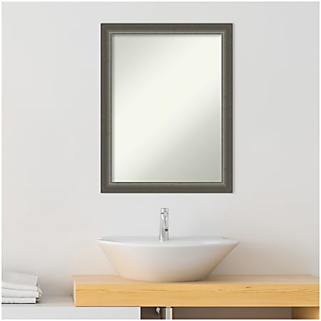 Amanti Art Non Beveled Rectangle Framed Bathroom Wall Mirror 27 x 21 ...