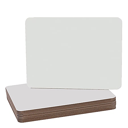 Flipside Non-Magnetic Unframed Dry-Erase Whiteboards, 9 1/2" x 12", White, Pack Of 12