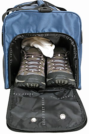 Overland Geoffrey Beene Embroidered Duffel Bag 10 12 H x 11 W x 24 D Blue Office Depot