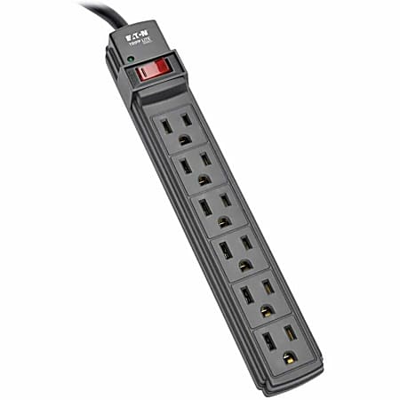 Eaton Tripp Lite Series Power Strip 6 Outlet NEMA 5-15R AC 6 ' Cord 5-15P Black Housing - Power strip - PS66B
