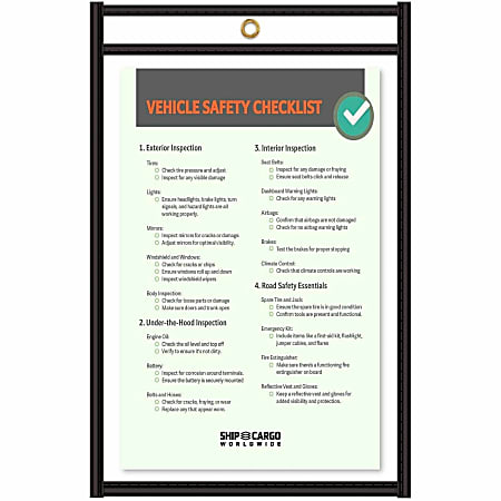 C-Line Shop Ticket Holders, Stitched - Both Sides Clear, 11 x 17, 25/BX, 46117