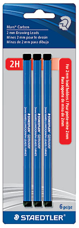 Staedtler Lumograph 2H Carbon Drawing Leads 2 mm Pack Of 6 - Office Depot