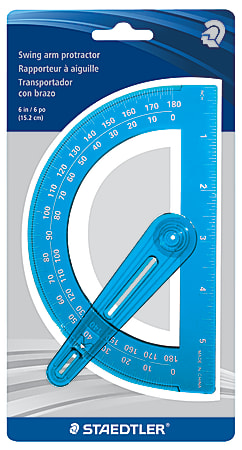 Staedtler® Plastic Protractor, 6", Blue