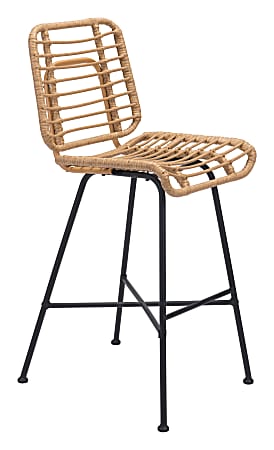 Zuo Modern Murcia Bar Stool Set, Natural, Set Of 2 Stools
