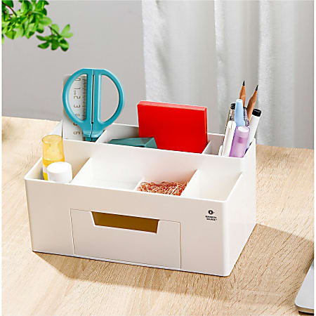 Business Source Multi-Grid Desktop Organizer - 7 Compartment(s) - 1 Drawer(s) - 3.9